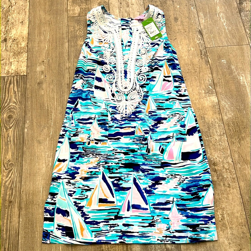 NWT $218 Lilly Pulitzer Carlotta Sailboat Shift Dress Size 00 - Picture 3 of 12